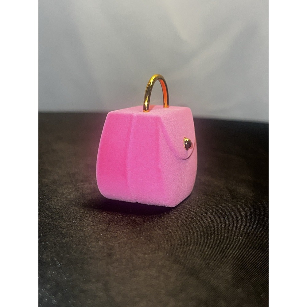 Vintage Hot Pink Velvet Purse Ring Box - Picture 4 of 10